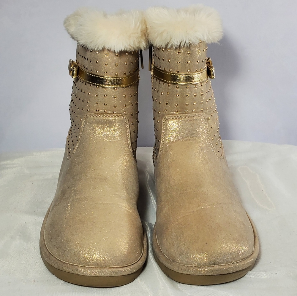 Michael Kors Women Size 5 Grace Tiff Gold Boots. - Picture 9 of 11